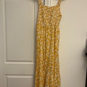 Marine Layer Yellow and White Patterned Dress